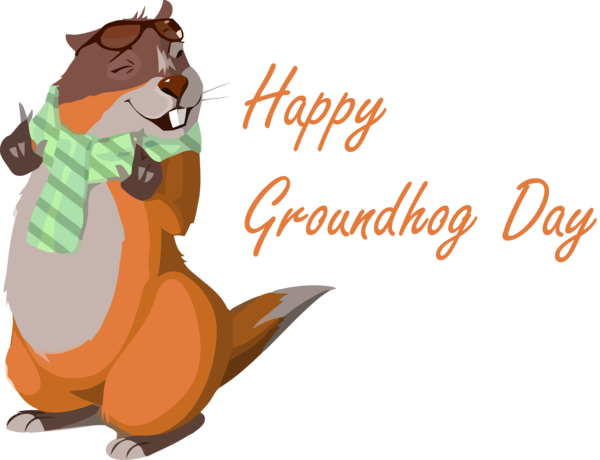 Groundhog Day Cartoon Font Tail For Eve Transparent PNG Image