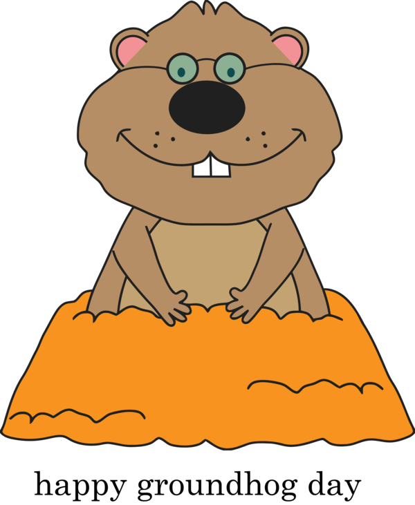 Groundhog Day Cartoon Pleased For Eve Party Transparent PNG Image