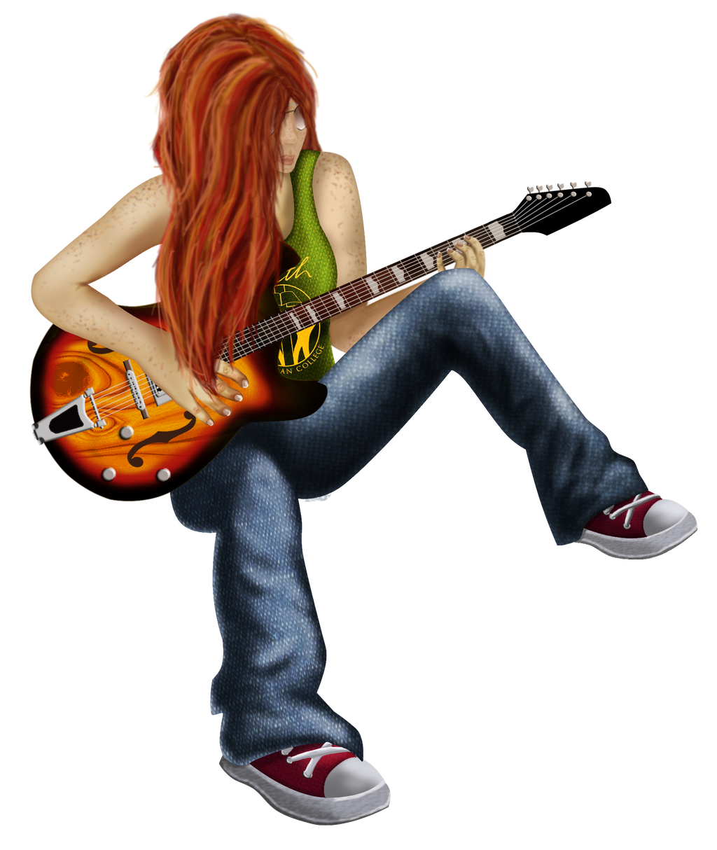 Guitar Girl Anime Free Transparent Image HQ Transparent PNG Image