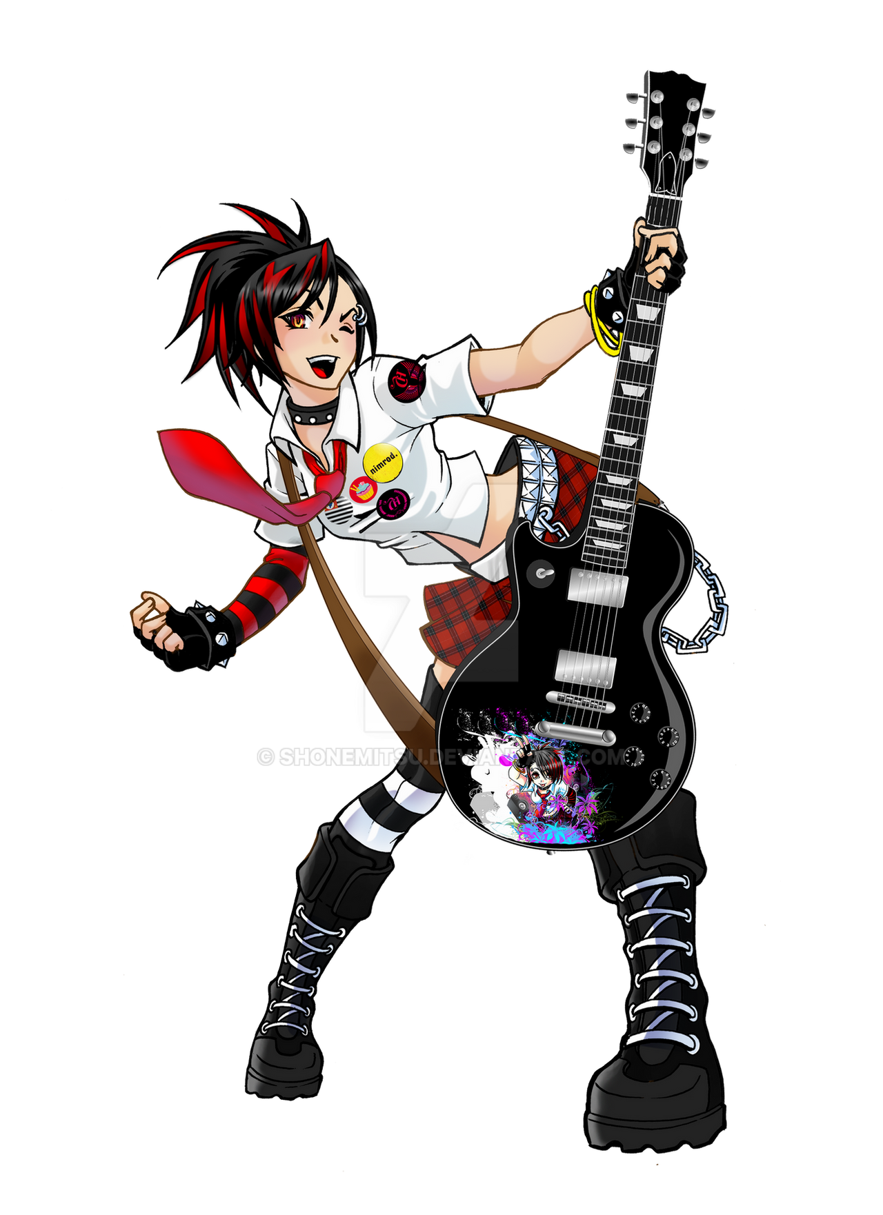 Guitar Girl Anime PNG Free Photo Transparent PNG Image