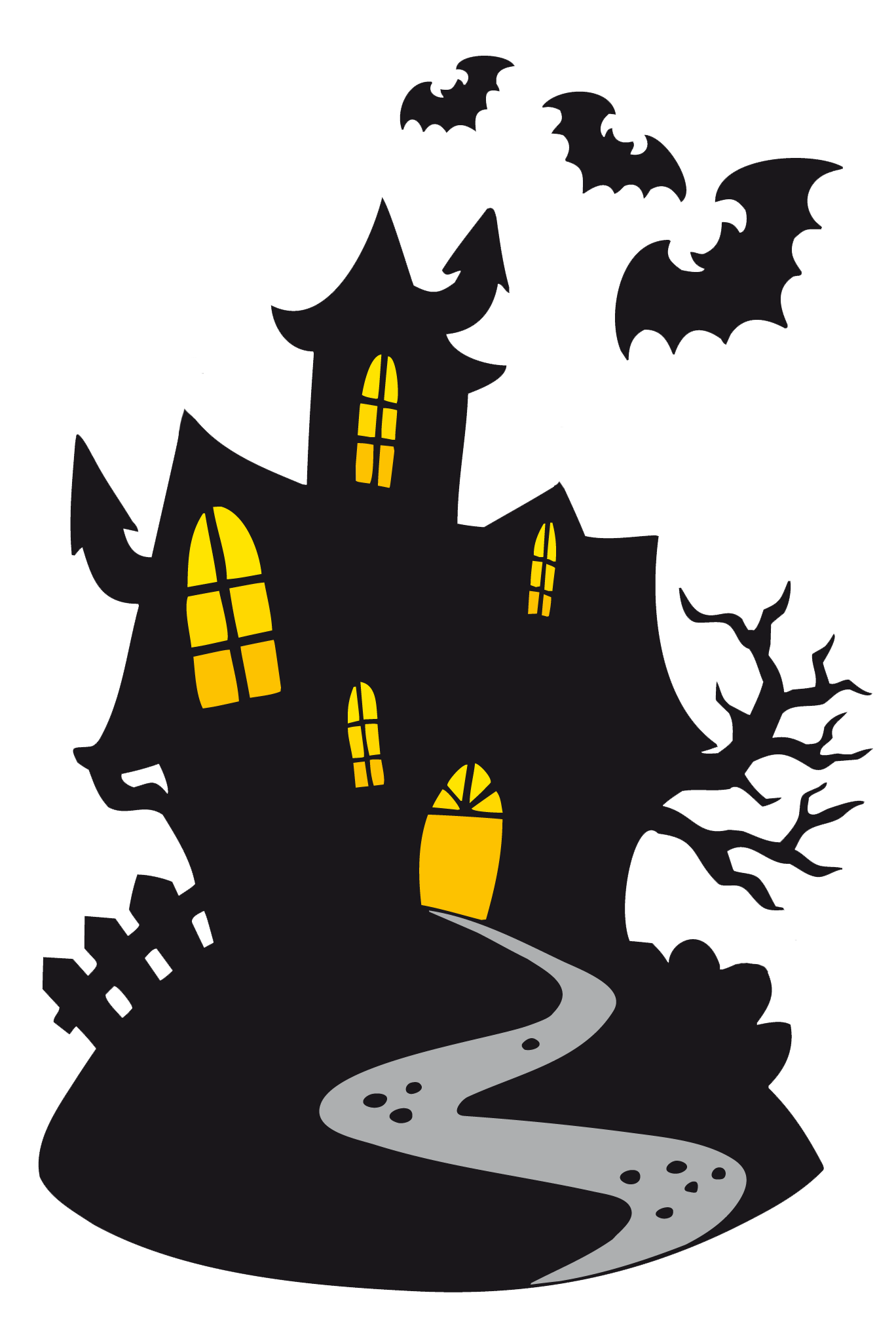 Ghost Haunted Castle Halloween Cartoon Free Clipart HQ Transparent PNG Image