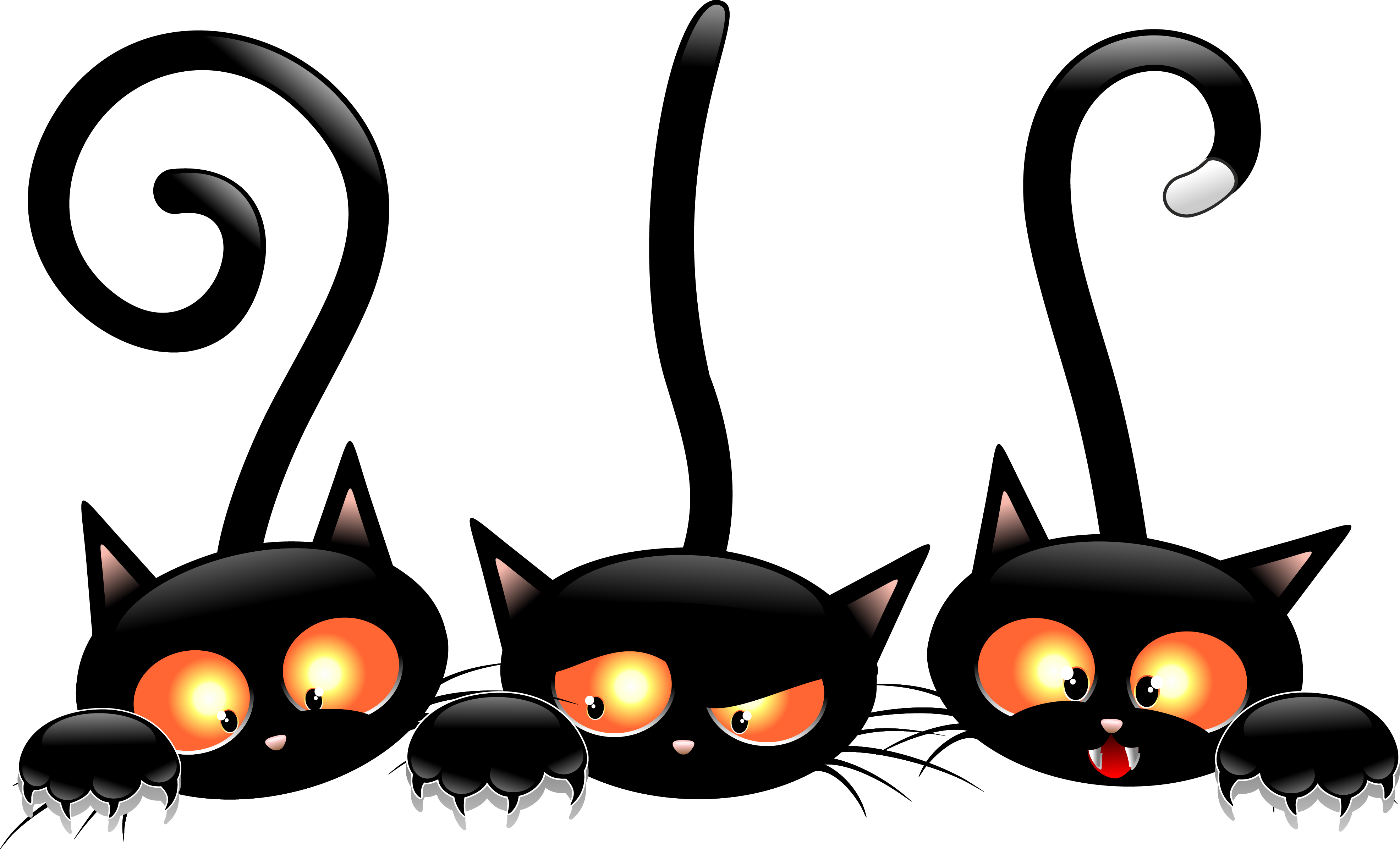 Medium Cartoon Sized To Cats Black Small Transparent PNG Image