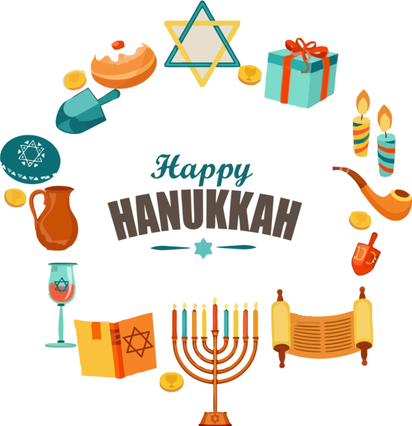 Hanukkah Orange Celebrating Sharing For Happy Background Transparent PNG Image