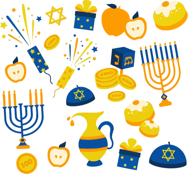 Hanukkah Yellow Design Celebrating For Happy Countdown Transparent PNG Image