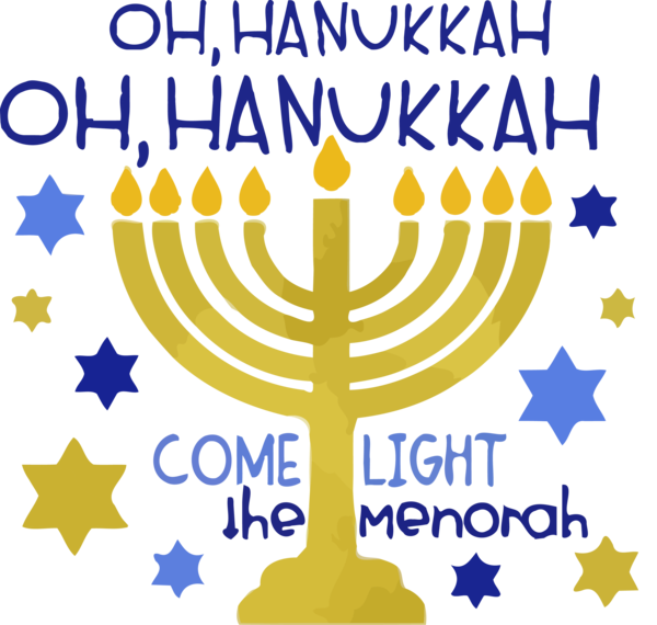 Hanukkah Menorah Candle Holder For Celebration Transparent PNG Image