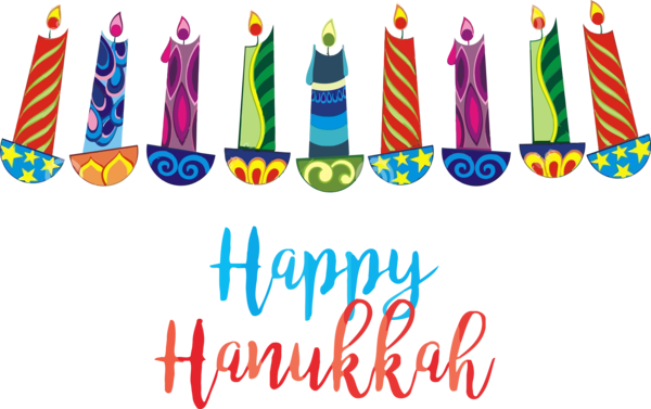 Hanukkah Text Birthday Candle Logo For Festival Transparent PNG Image