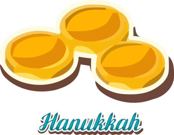 Hanukkah Yellow Font Logo For Happy Decoration Transparent PNG Image