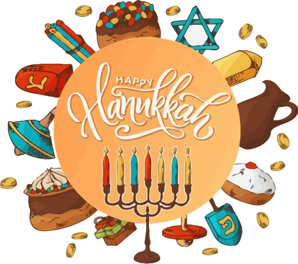 Hanukkah Cartoon Celebrating For Happy Fireworks Transparent PNG Image