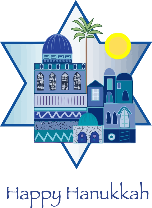 Hanukkah Line Logo Architecture For Happy Colors Transparent PNG Image