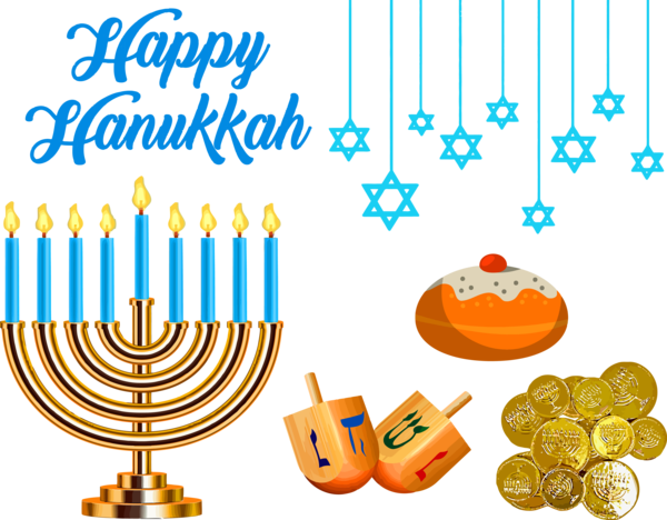 Hanukkah Menorah Candle Holder For Happy Song Transparent PNG Image