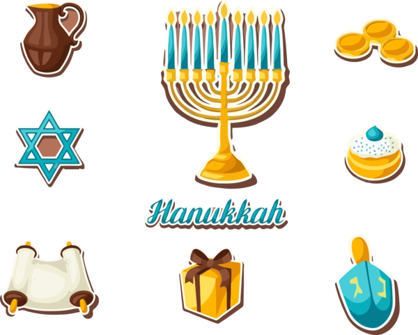 Hanukkah Yellow Menorah For Happy Poem Transparent PNG Image