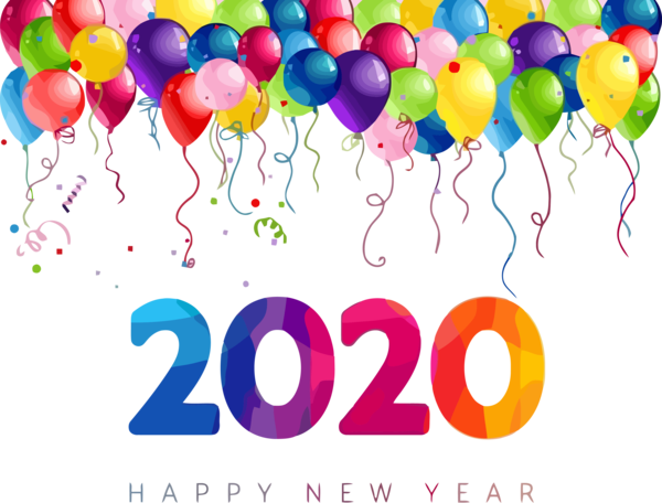 New Year Balloon Party Supply Birthday For Happy 2020 traditions Transparent PNG Image