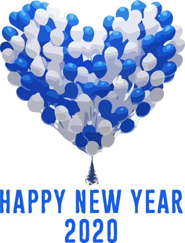 New Year Balloon Party Supply For Happy 2020 cake Transparent PNG Image