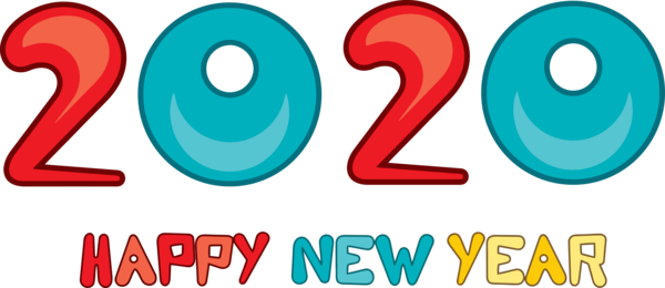 New Year Blue Text Font For Happy 2020 festival Transparent PNG Image