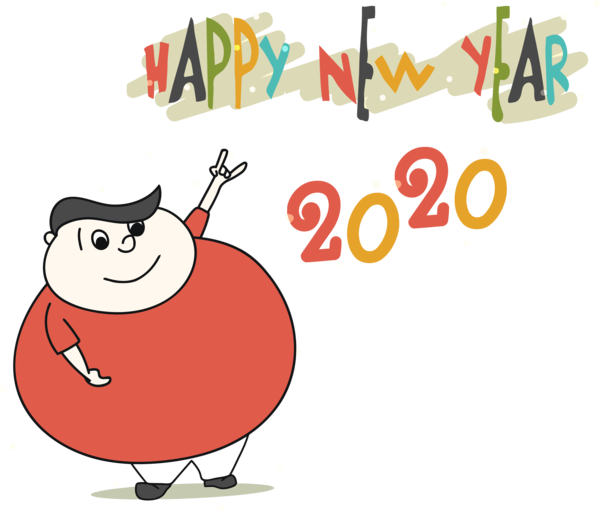 New Year Cartoon Happy Plant For 2020 celebration 2020 Transparent PNG Image