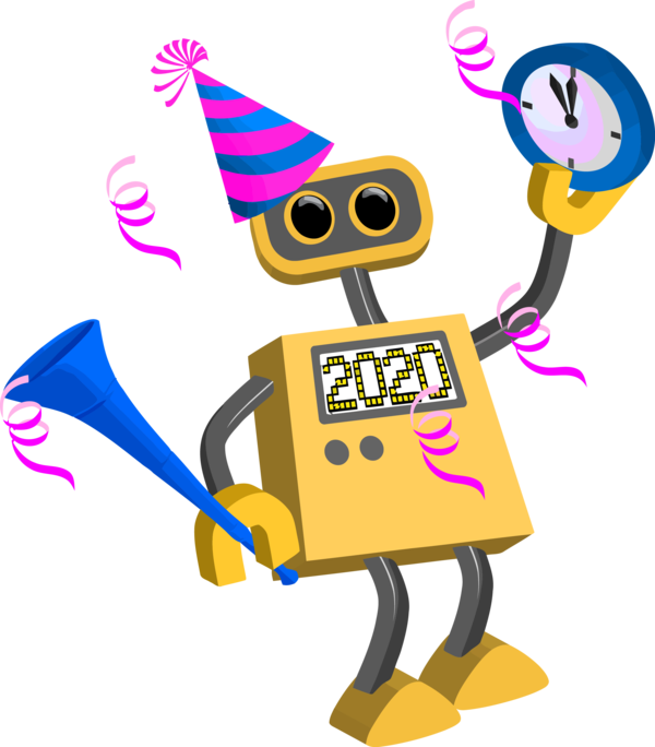 New Year Cartoon Technology For Happy 2020 Day Transparent PNG Image