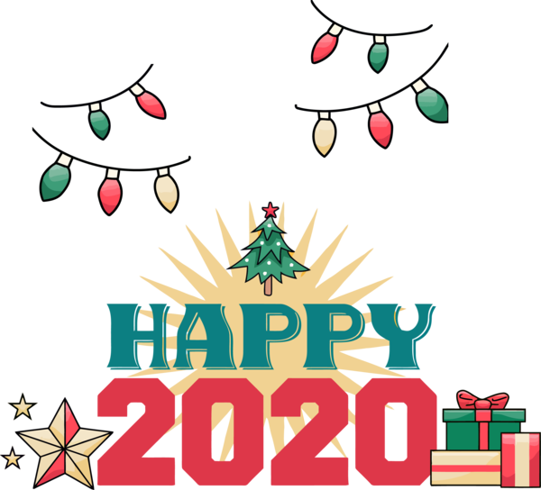 New Year 2020 Christmas Eve Plant For Happy Getaways Transparent PNG Image