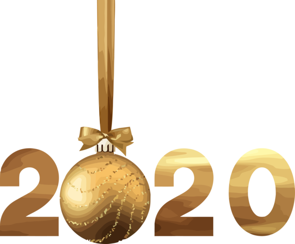 New Years 2020 Christmas Ornament Font Logo For Happy Year Celebration 2020 Transparent PNG Image