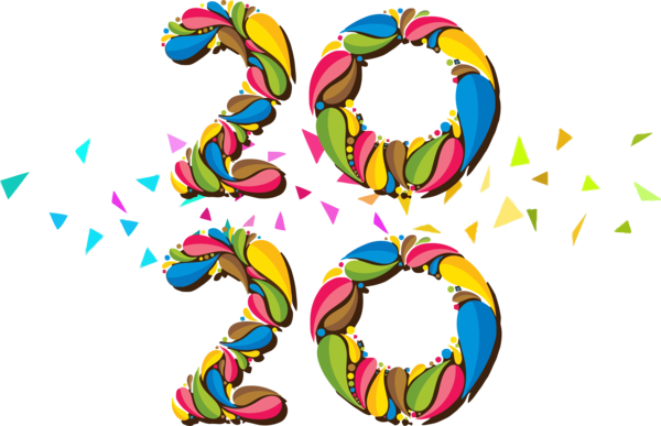 New Year Circle Font For Happy 2020 Wishes Transparent PNG Image