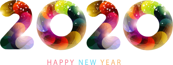 New Year Colorfulness Material Property Font For Happy 2020 Games Transparent PNG Image