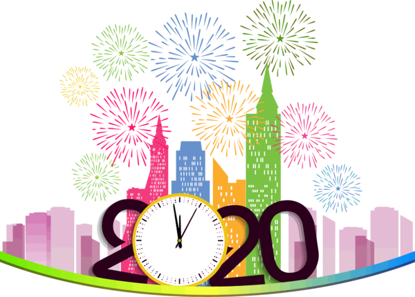 New Years 2020 Event Fireworks For Happy Year Festival Transparent PNG Image