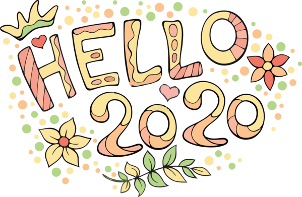 New Year Font Floral Design For Happy 2020 Party Near Me Transparent PNG Image