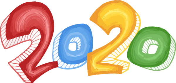 New Year 2020 Font For Happy Festival Transparent PNG Image