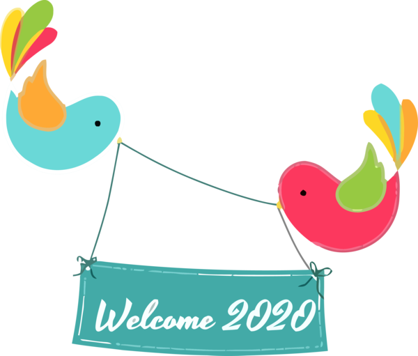 New Year Font Logo For Happy 2020 Quote Transparent PNG Image