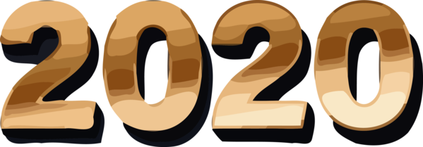 New Year 2020 Font Number Text For Happy Countdown Transparent PNG Image