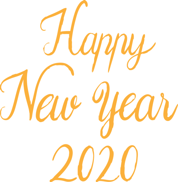 New Year 2020 Font Text Calligraphy For Happy Party 2020 Transparent PNG Image