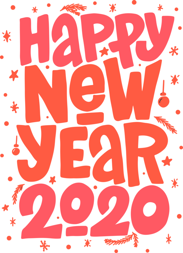 New Year 2020 Font Text For Happy Eve Transparent PNG Image