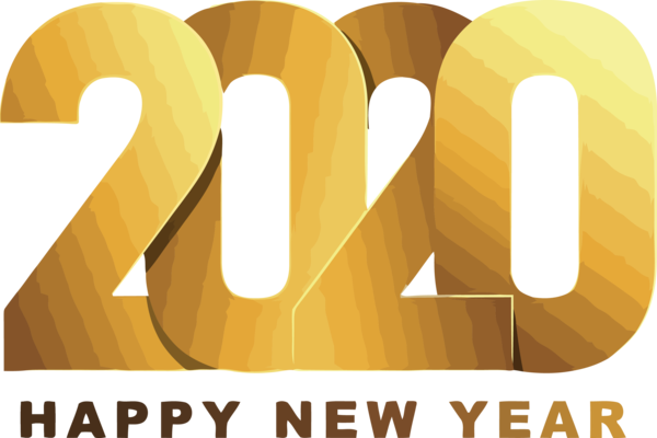 New Year 2020 Font Text Line For Happy Traditions Transparent PNG Image