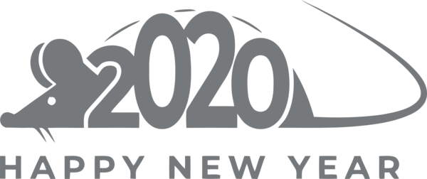 New Year 2020 Font Text Logo For Happy Background Transparent PNG Image