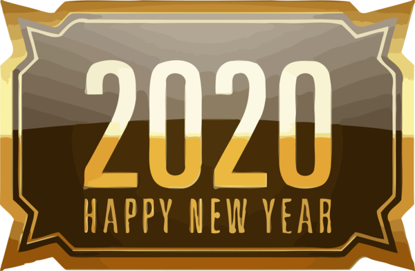 New Year 2020 Font Text Logo For Happy Festival Transparent PNG Image