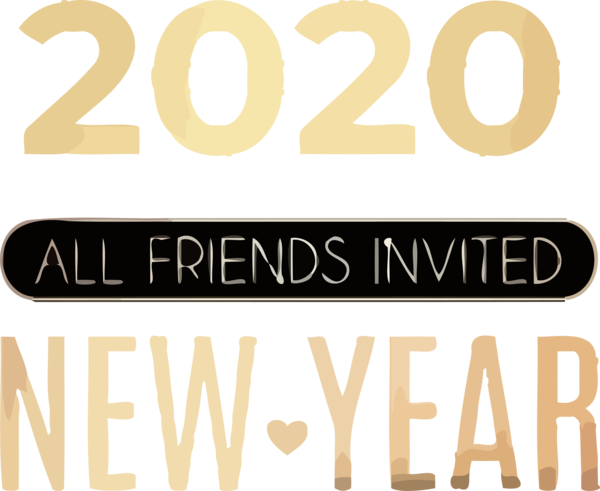 New Year Font Text Logo For Happy 2020 Carol Transparent PNG Image