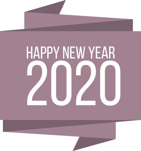 New Year 2020 Font Text Violet For Happy Eve Party 2020 Transparent PNG Image