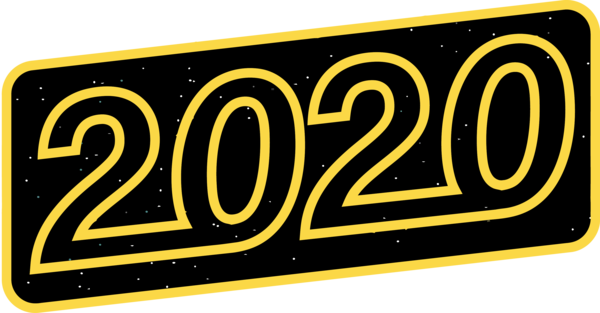 New Year 2020 Font Text Yellow For Happy Colors Transparent PNG Image