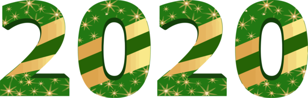 New Years 2020 Green Candy Cane Christmas For Happy Year Celebration Transparent PNG Image