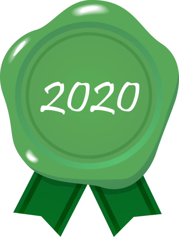 New Year Green Font Logo For Happy 2020 Quote Transparent PNG Image