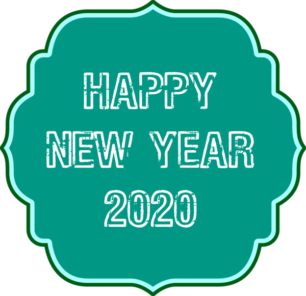 New Year Green Logo For Happy 2020 Quote Transparent PNG Image