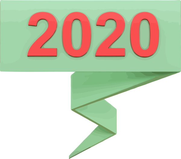 New Years 2020 Green Text Font For Happy Year Celebration 2020 Transparent PNG Image