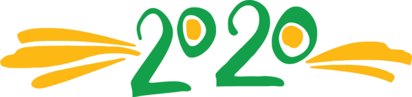 New Year 2020 Green Text Font For Happy Themes Transparent PNG Image