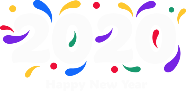 New Year 2020 Heart Font Smile For Happy Around The World Transparent PNG Image