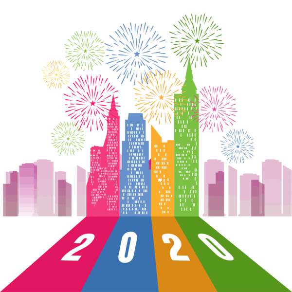 New Year Landmark Human Settlement Skyline For Happy 2020 Games Transparent PNG Image