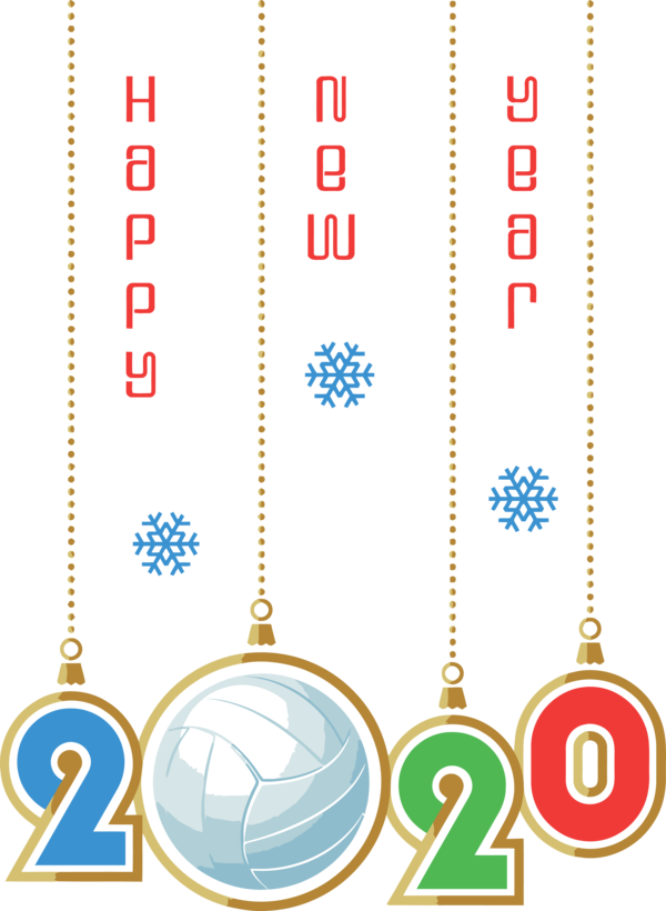 New Years 2020 Line Font For Happy Year Colors Transparent PNG Image