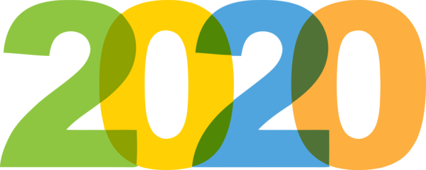 New Year Line Font Logo For Happy 2020 Ball Drop Transparent PNG Image