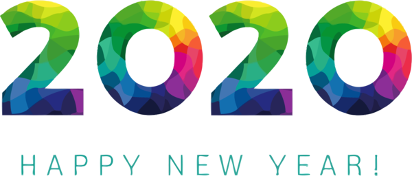 New Year Line Font Logo For Happy 2020 Cake Transparent PNG Image