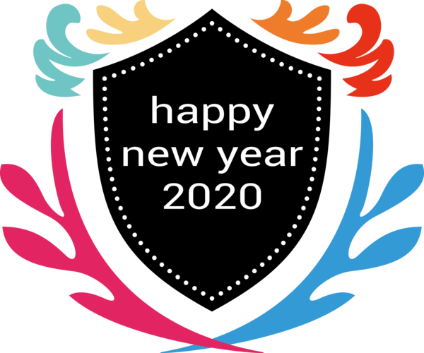 New Year Logo Emblem Font For Happy 2020 Song Transparent PNG Image