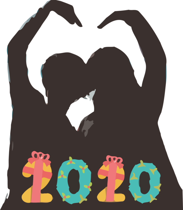 New Year Love Gesture For Happy 2020 Gifts Transparent PNG Image