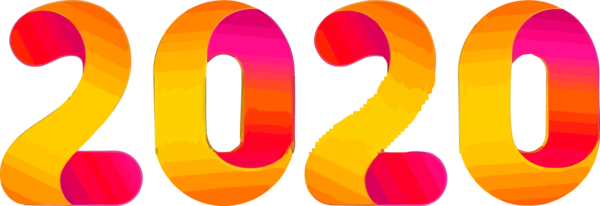 New Years 2020 Orange Yellow Symbol For Happy Year Wishes Transparent PNG Image